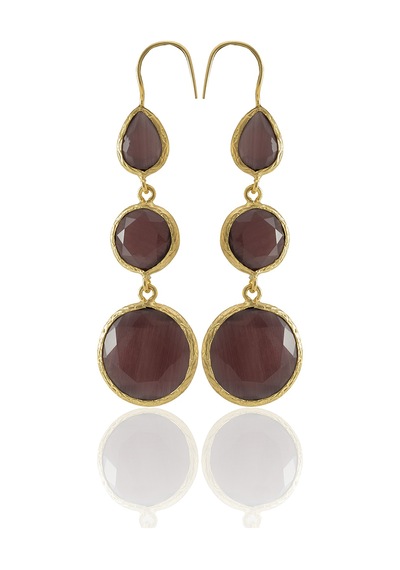 Kadir Jewellery 22 Ayar Altın Kaplama Kadın Sallantılı Küpe -el İşçiliği Ve Hipoalerjenik Küpe Kehribar 80331435