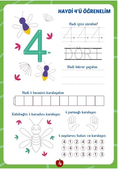 Okul Öncesi Sayılar Yaz-sil Kitabı Türkçe-ingilizce