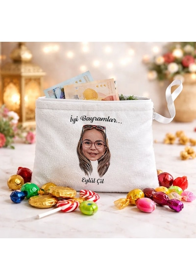 Bk Gift Kişiye Özel Karikatürlü Çocuk Lüks Bayram Harçlık Ve Şeker Kesesi -1, İsimli Bayram Kesesi, Bayram Hediyesi Kobitmeyencom36823 Bk Gift
