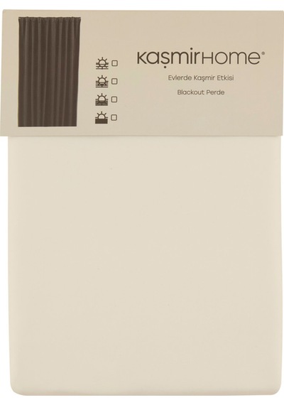 Kaşmir Home Harper Star Blackout Krem Perde 150x270 Cm Krem