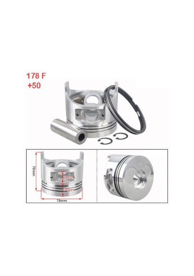İtal/Çin 178F 7 hp dizel Piston Segman/sekman Komple +0.50 Mm