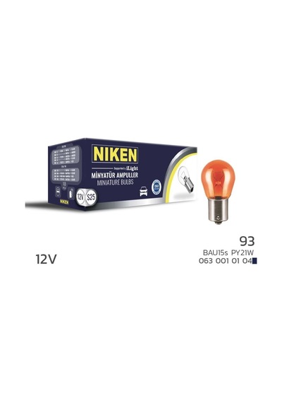 Niken 12v 93 Ampul Yt Py21w Amber Bau15s 10 Lu