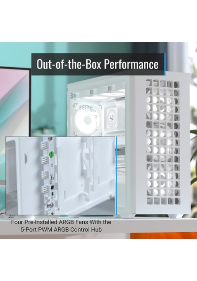 D502a, Mid-tower Kasa, Oyun Bilgisayarı Kasası, Airflow Mesh Ön Panel Tasarımı, 4 Rgb Fan Dahil, Atx Micro-atx Ve M