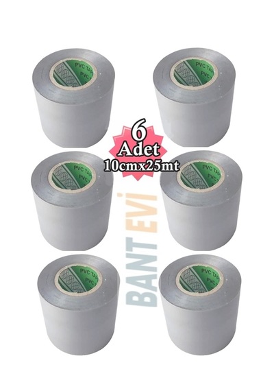 Gri Pvc Bant 10cmx25mt Geniş Gri İzole Bandı