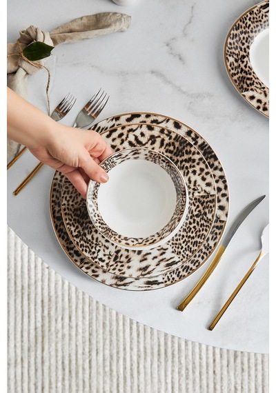 Karaca  Elegance Bone Leona 56 Parça 12 Kişilik Yemek Takımı Gold