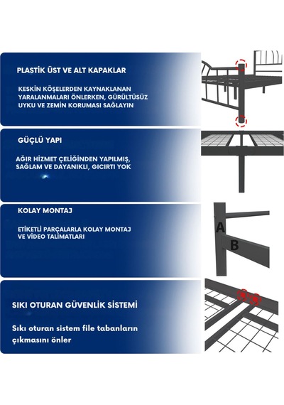 Aksviva Bella Tek Kişilik Ferforje Metal Karyola