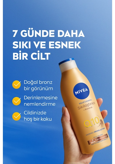 Q10 Sıkılaştırıcı Ve Bronzlaştırıcı Vücut Losyonu 250ml, Kademeli Bronzluk, Açık Buğday Ten, X