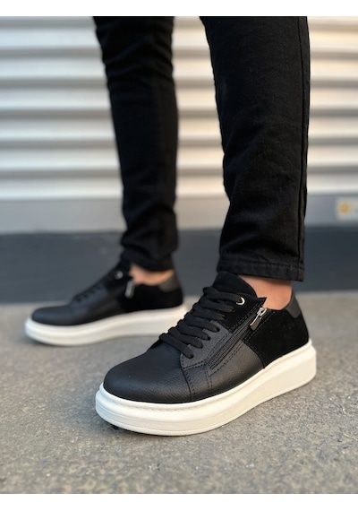 Warrior Bağcıklı Ve Fermuarlı Cilt Süet Erkek Günlük Sneaker Ayakkabı Csbt - Siyah Çok Renkli Warrior Bağcıklı Ve Fermuarlı Cilt Süet Erkek Günlük Sneaker Ayakkabı Csbt - Siyah Çok Renkli