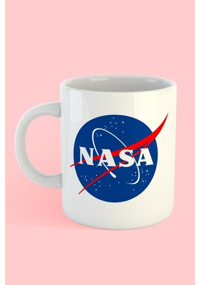 Nasa Logo Baskılı Kahve Kupası Beyaz