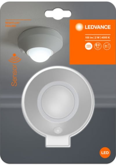 Ledvance Nightlux Gece Sensörlü 2W 4000K Gün Işığı 105lm Gümüş Kasa Gümüş