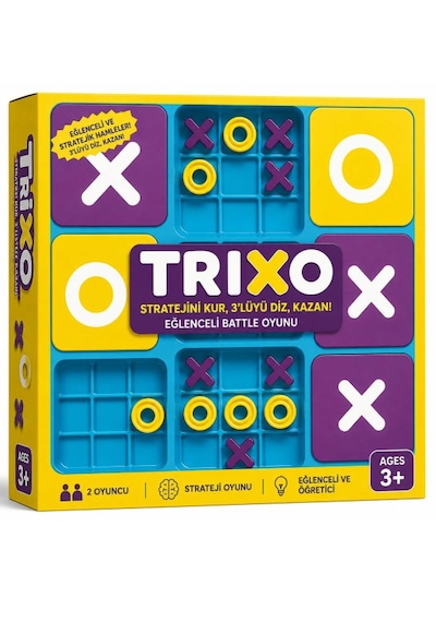 Trixo Xox Oyunu Strateji Ve Battle Oyunu - 3 Lüyü Diz Kazan Eğlenceli Zeka Oyunu 3+ Yaş