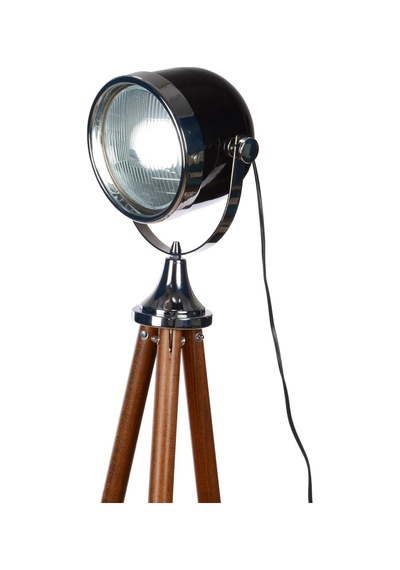 Ahşap Tripod Ayaklı Vintage Dekoratif Lamba, Siyah Ayaklar Ceviz Diğer