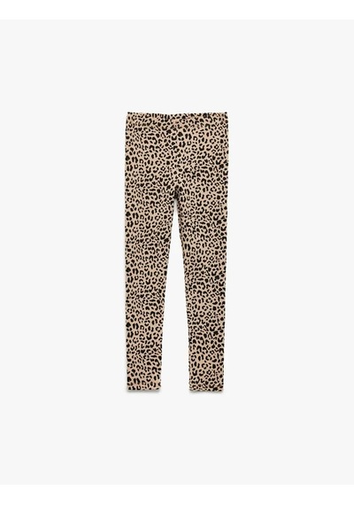 Koton Leopar Desenli Kız Çocuk Tayt 6wkg40089ak Desenli