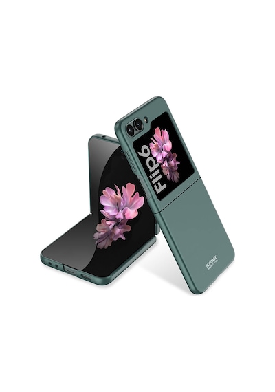 Galaxy Uyumlu Z Flip 6 Kılıf Zore Sert Kıpta Kapak-koyu Yeşil Koyu Yeşil