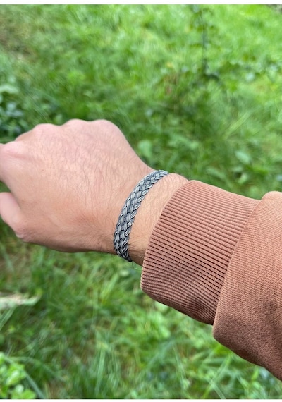 Kazzaze Gümüş Kazaziye Sepet Örgü Bileklik BIL032