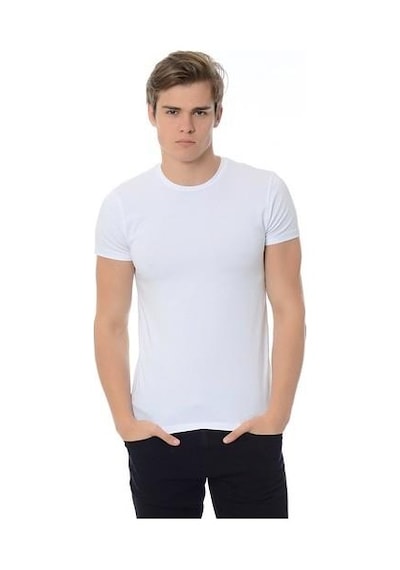 Mavi Stretch Tişört-beyaz Beyaz