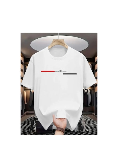 Tarzsokak Unisex Baskılı Oversize Beyaz