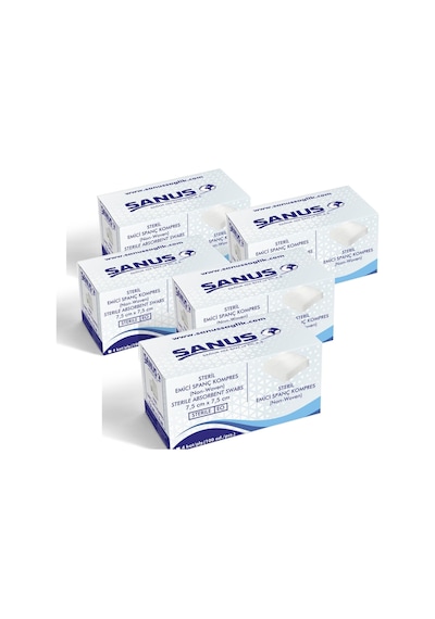 7.5 X 7.5 Steril 4 Katlı Spanç Kompres 5 Kutu 500 Adet