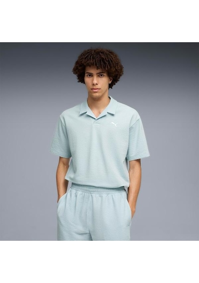 Puma Essential Elevated Material Erkek Mavi Polo Yaka Tişört
