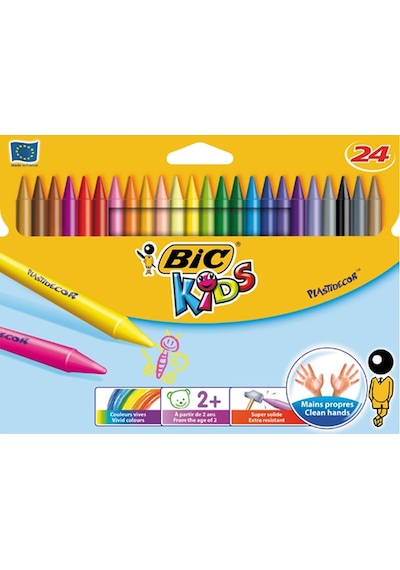 Bic Pastel Boya Plastidecor Karton Kutu Yuvarlak 24 Renk 829772 Çok Renkli