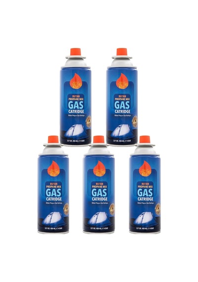 5'li Gaz Kartuşu Seti Beşli Pürmüz Gazı 5 Adet 227 Gr Kamp Gazı Beyaz