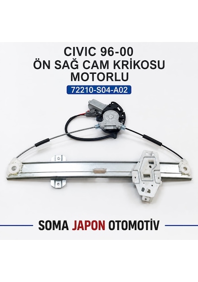 Civic 96-00 Cam Krikosu Ön Sağ Elektrikli-motorlu 72210-s04-a02