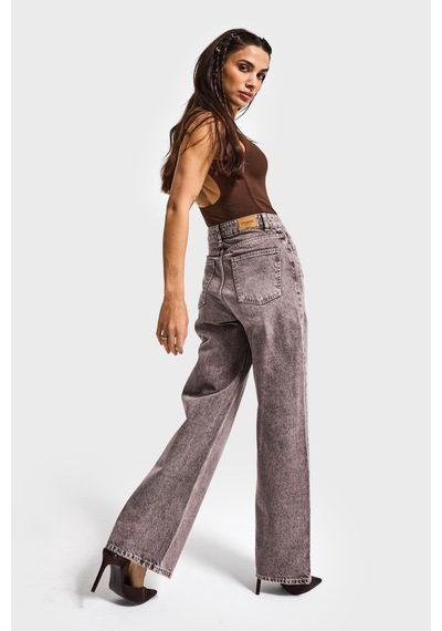 Itsbasic Kadın Taş Kot Rengi Olea 4s6-173 Wide Leg Fit %100 Koton Denim Jean
