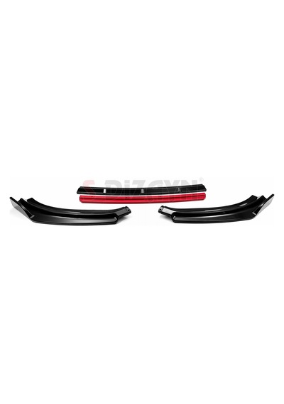 Volkswagen Golf 7 Abs Plastik Ön Tampon Alt Lip Kırmızı Ekli 4 Pr