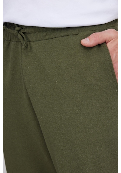 Tudors Erkek Regular Fit Klasik Kesim Beli Bağcıklı Jogger Cepli Lastikli Paça Haki Eşofman Altı-40066 Haki