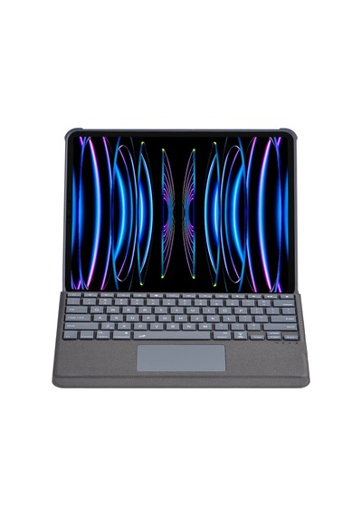 Muratech Newface T5509d Apple Uyumlu iPad Pro 12.9 2022 Kılıf Palermo Ledli Klavyeli Standlı Tablet Kılıfı - Si
