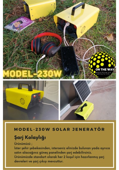 230w Taşınabilir Güç İstasyonu Lifepo4 Bataryalı Solar Jeneratör