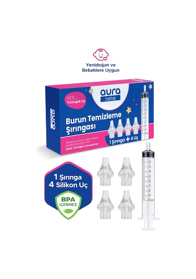 Bebek Burun Yıkama Şırıngası ve 4 Adet Yedek Uç