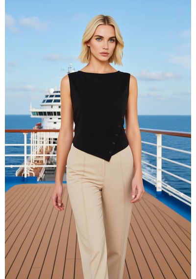 Benerly Kadın Bluz Crop Kayık Yaka Kolsuz Fitted Kalıp Vücuda Oturan Örme siyah Benerly Kadın Bluz Crop Kayık Yaka Kolsuz Fitted Kalıp Vücuda Oturan Örme siyah