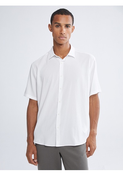 Lcw Vision Beyaz Regular Fit Kısa Kollu Erkek Basic Gömlek