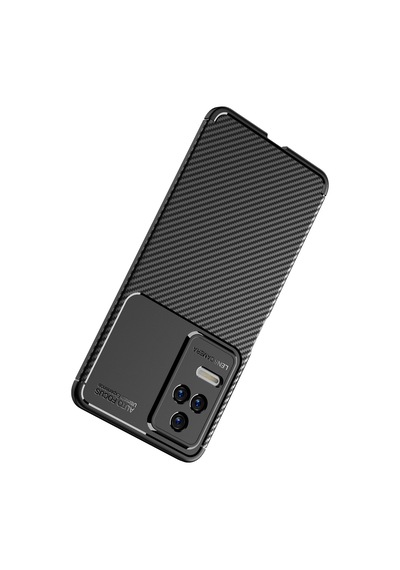 Xiaomi Poco F4 Kılıf Karbon Görünümlü Silikon Kamera Korumalı Üstün Koruma Pazarplus Siyah