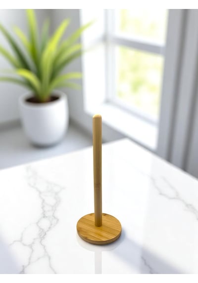 Bambu Kağıt Havluluk Dekoratif Peçetelik Rulo Kağıt Havlu Standı Ahşap Kağıt Havluluk Kahverengi