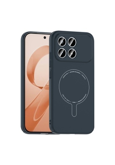 Xiaomi Poco F8 Pro Kılıf M-safe Şarj Özellikli Kamera Korumalı Zore Elio Sert Pc Kapak Xiaomi Poco F8 Pro Zore - Lacivert