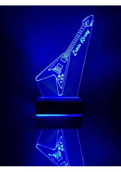 Kişiye Özel 3D Uçan Gitar Hediye Masaüstü Led Lamba