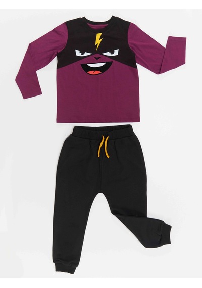 Denokids Şimşek Maske Erkek Çocuk T-shirt Pantolon Takım