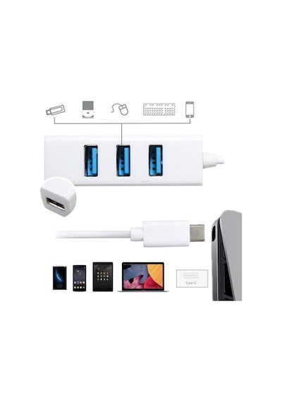 USB Type C 3.1 To 4 Port USB 2.0 Type A Çoklayıcı Çoğaltıcı HUB