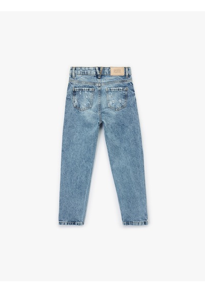 Koton Cep Detaylı Yıpratılmış Detaylı Mom Fit Pamuklu Denim Pantolon Orta İndigo 6wkg40043ad Indigo Koton Cep Detaylı Yıpratılmış Detaylı Mom Fit Pamuklu Denim Pantolon Orta İndigo 6wkg40043ad Indigo
