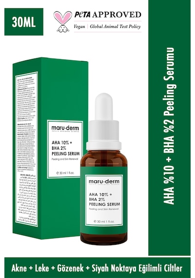 Maruderm AHA %10 + BHA %2 Peeling Maske Cilt Bakım Serumu 30 ML