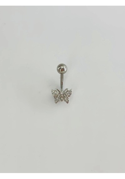 Kelebek Detaylı Göbek Piercing Çok Renkli 30777356