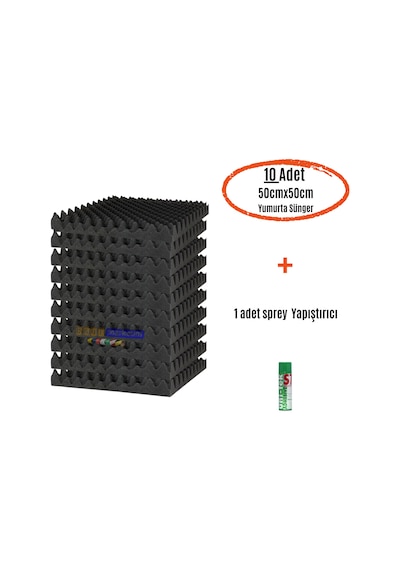 Akustik Yumurta Sünger 60dns Yanmaz 50cmx50cm 40 3d3ad