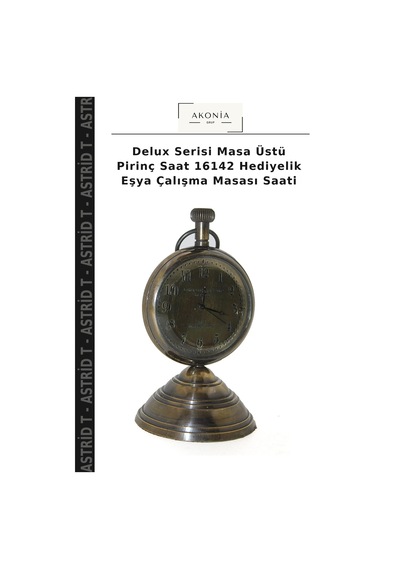 Delux Serisi Masa Üstü Pirinç Saat 16142 Hediyelik Eşya Çalışma Masası Saati Çok Renkli