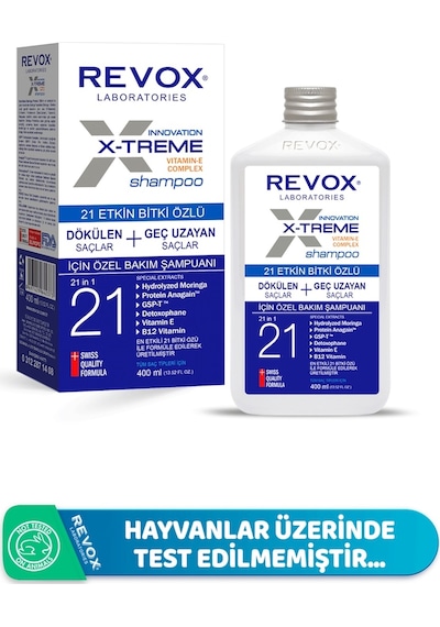 Revox X-Treme Dökülen ve Geç Uzayan Saçlar için Özel Bakım Şampuanı 400 ML