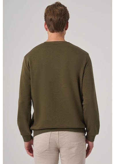 Morven Erkek Haki Basic Bisiklet Yaka Sweatshirt 26ks063001710 Haki