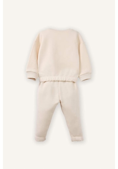 Defacto Aplike 2'li Takım Sweatshirt Eşofman Altı Kız Bebek G8500A526SP