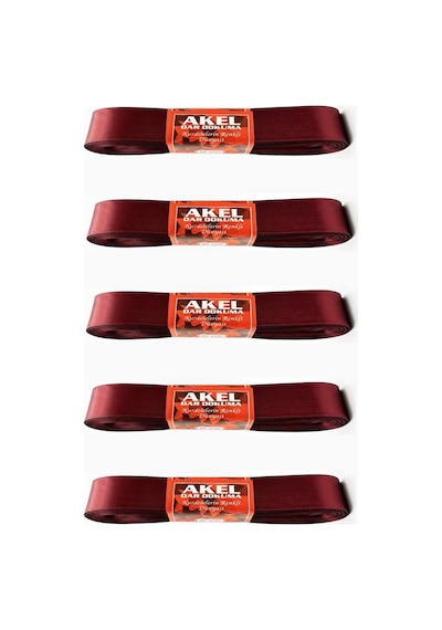 Akel Dar Dokuma Bordo Saten Kurdele - 3 Cm. X 10 Metre - 5 Adet Tüm Yaşlar