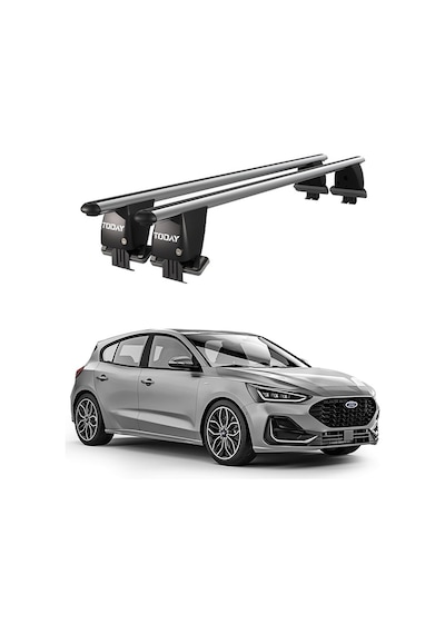 Royal Ford Focus Iv 2018 Ve Sonrası Uyumlu Gri Kilitli Ara Atkı Port Bagaj Tavan Barı